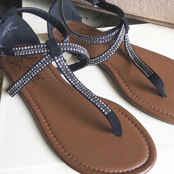 Rhinestone Strappy Sandals - Picture 4 of 6